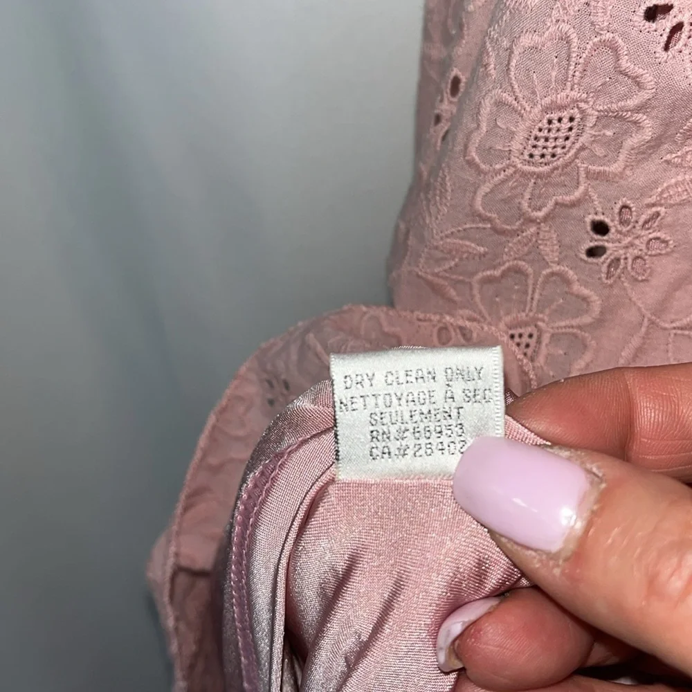 Cynthia Steffe sleeveless eyelet dress blush pink Sz L